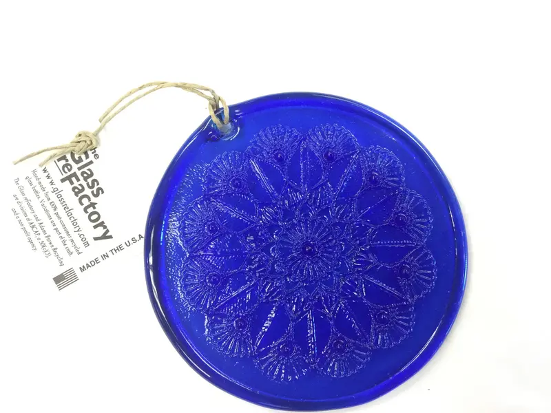 Mandala Recycled Glass Sun Catcher (Blue) 1