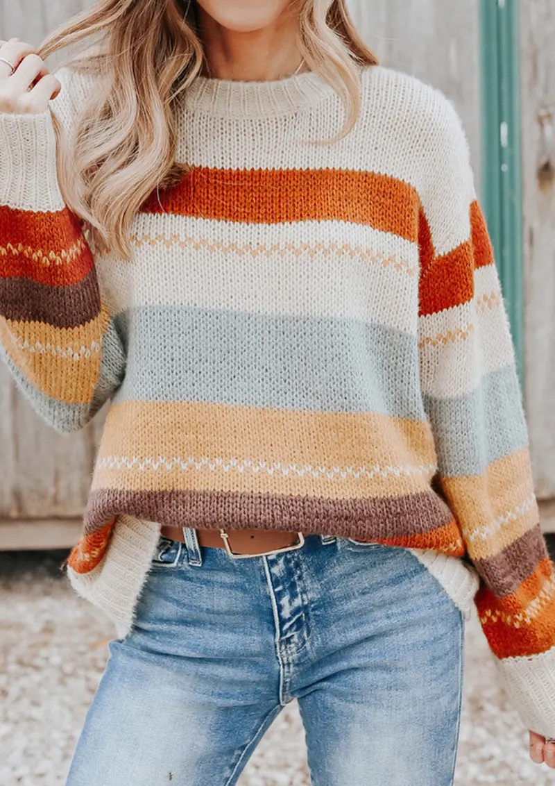 Mandy Striped Textured Sweater 1