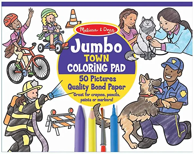Melissa & Doug Jumbo Town-Themed Coloring Pad 1