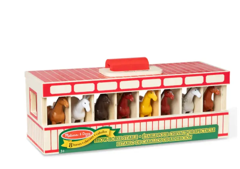 Melissa & Doug Take-A-Long Show Horse Stable – Equestrian Pretend Play Set 1