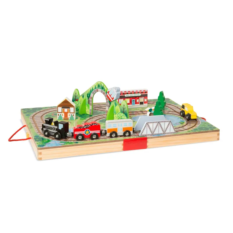 Melissa & Doug Take-Along Railroad – Portable Train Play System 1