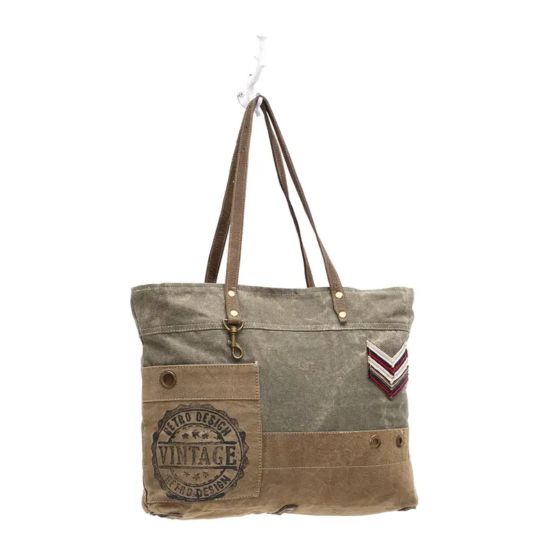Military Badge Canvas Tote 1