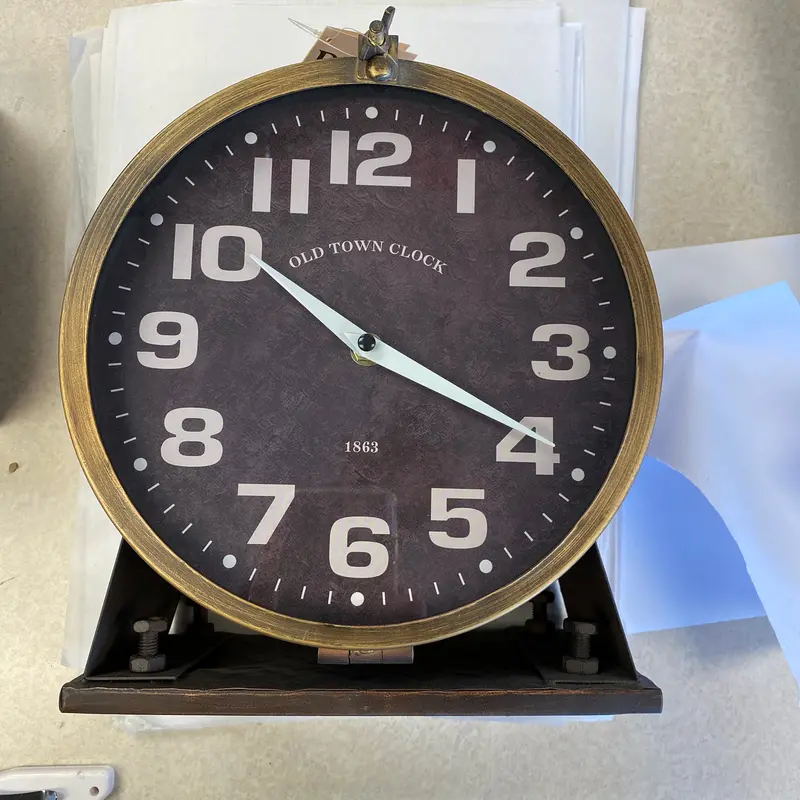Mixed-Metal Table Clock – Modern Desk Timepiece By Ditz Designs 1