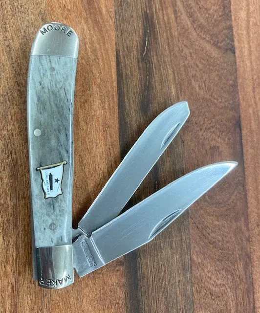 Moore Maker 'Come And Take It' Trapper Knife – 4-1/8" Bone Handle 1