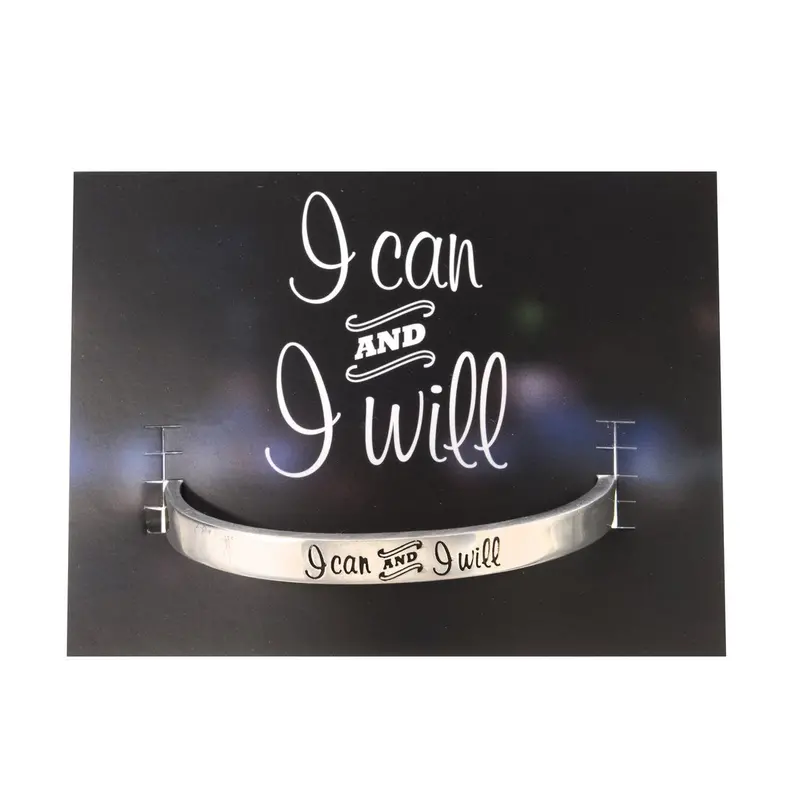Motivational Cuff Bracelet – 'I Can And I Will' 1