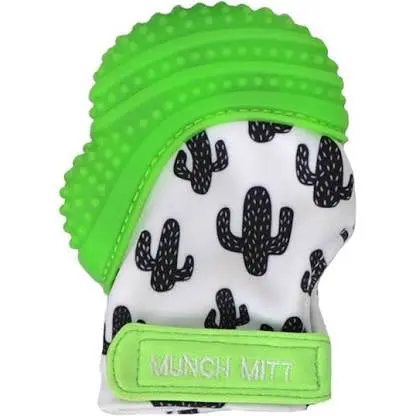Munch Mitt Green Cactus Infant Teething Mitten 1