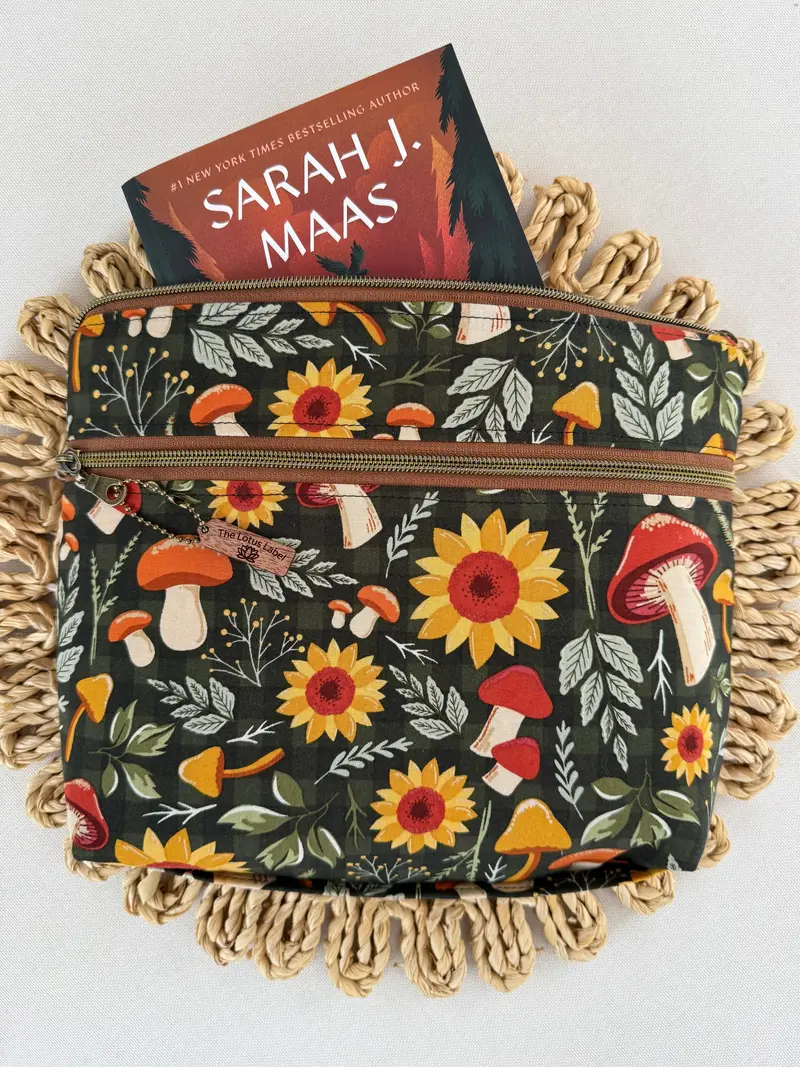 Mushrooms & Sunflowers Hardcover Book Sleeve 1