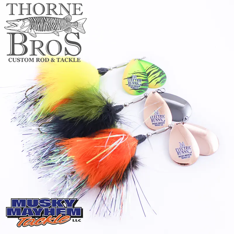 Musky Mayhem Electric Bunny Flashing Bucktail Lure 1