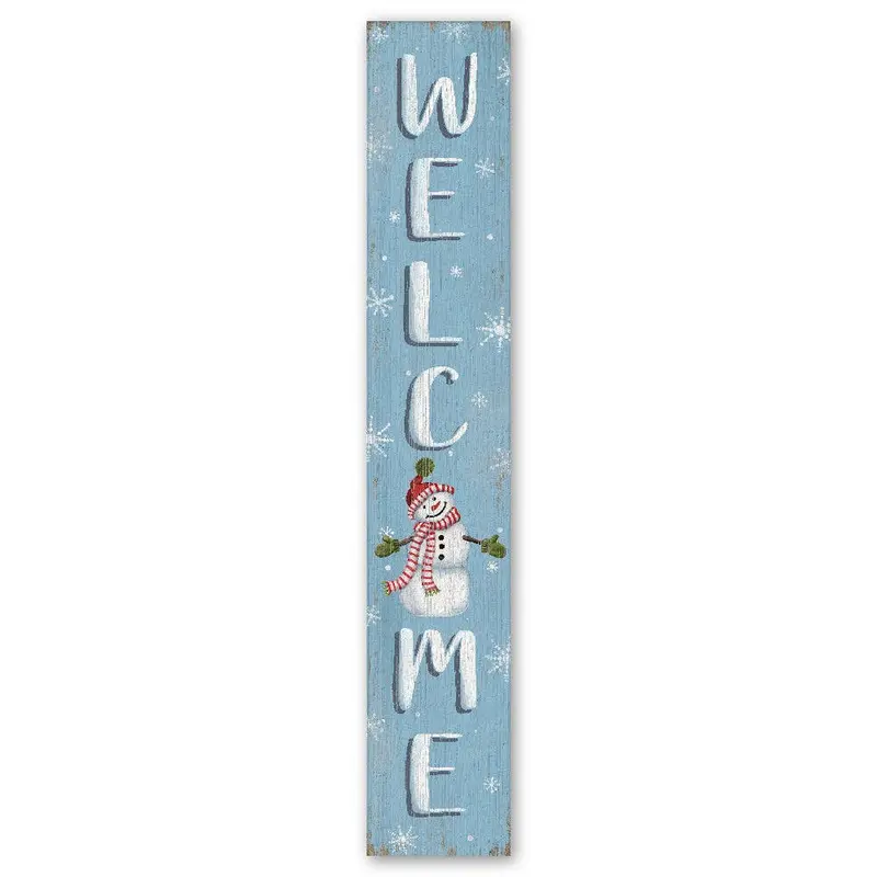 'My Word!' Welcome Snowman Porch Board™ – 8" X 46.5", Weatherproof & Made In Usa 1
