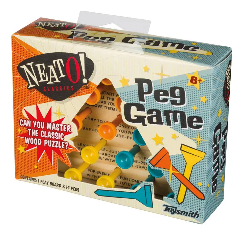 Neato! Portable Wooden Peg Solitaire Game 1