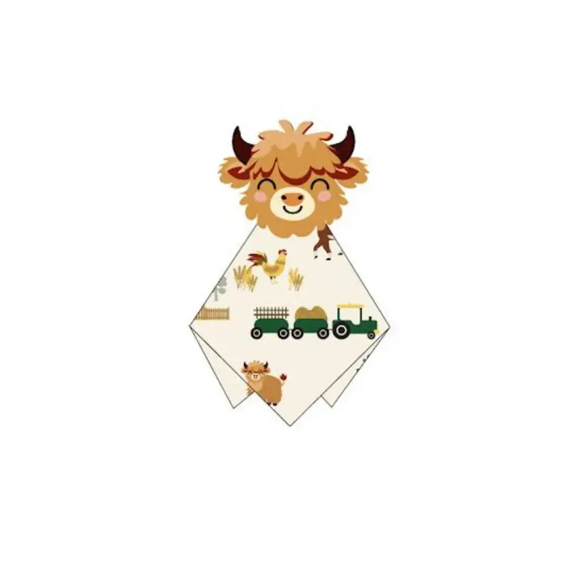On The Farm Highland Cow Bamboo Lovey Blanket – Green/Multi, One Size 1