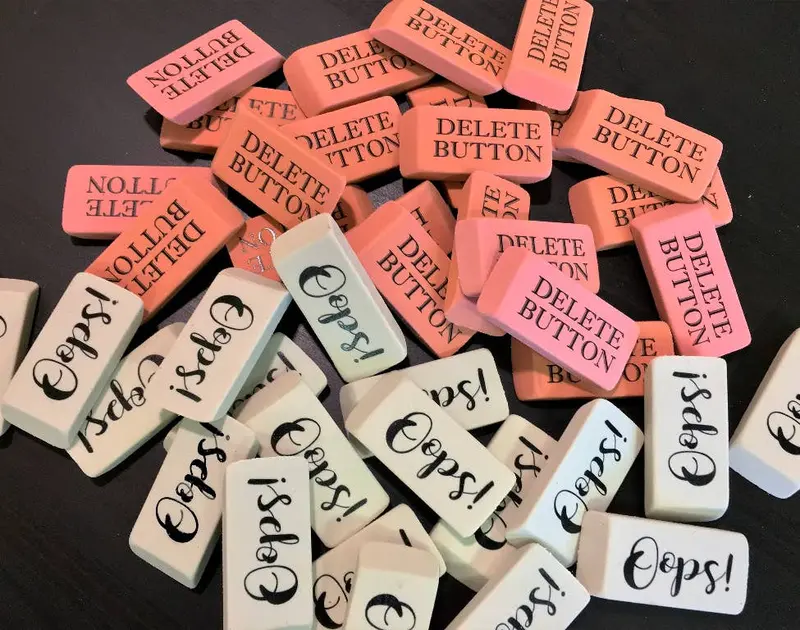 Oops! Retro-Style White Eraser With Vintage Charm 1