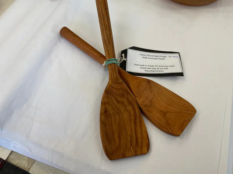 Pair Of Locally Made Cherry Wood Salad Tongs – Upstate Ny 1