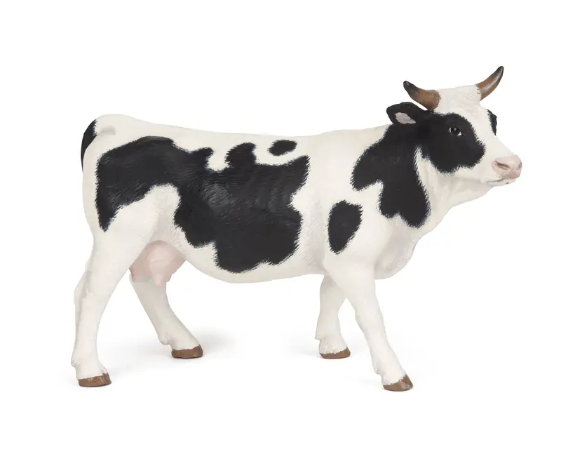 Papo Black And White Cow Figure – Realistic Farm Animal Sculpture 1