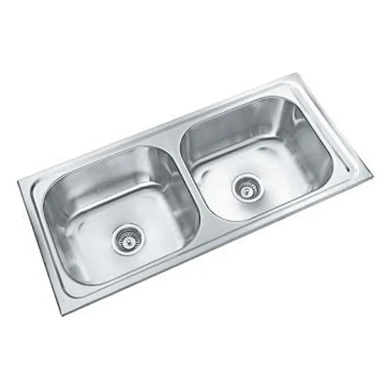 Parryware Coral Double-Bowl Sink – Folded Edge Design With Reflective Gloss (Model C855981) 1