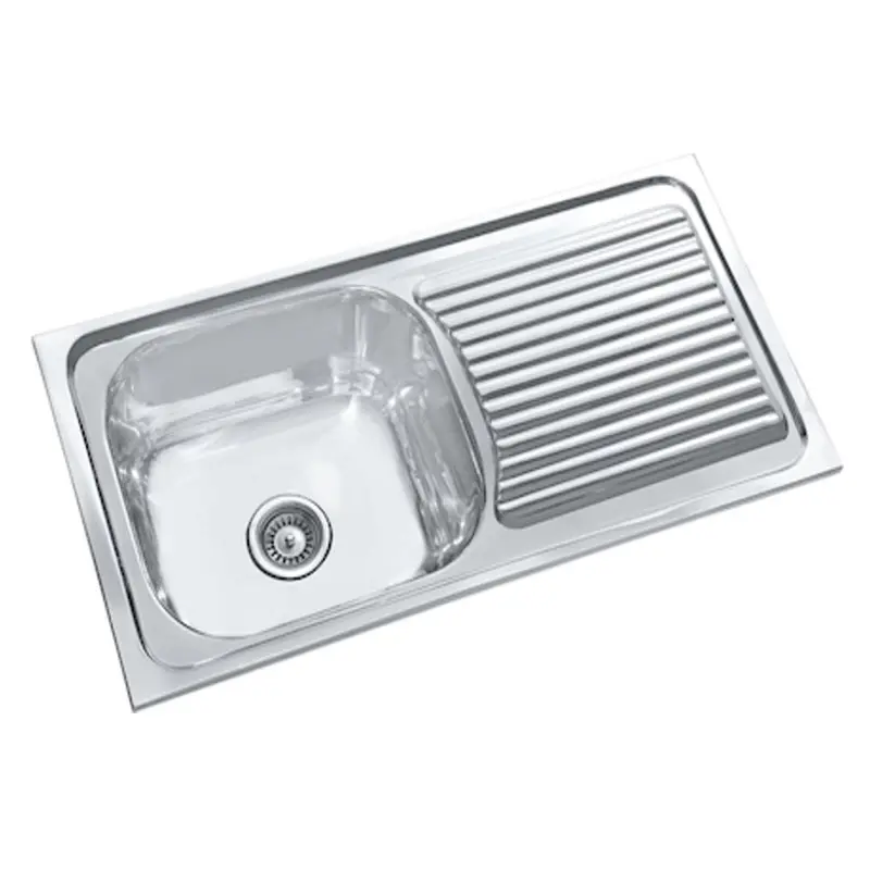 Parryware Coral Single-Bowl Sink With Drain Board – Folded Edge & Gloss Finish (Model C852899) 1