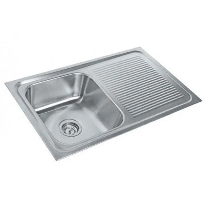 Parryware Coral Single-Bowl Sink With Drain Board – Folded Edge, Glossy Surface (Model C855781) 1