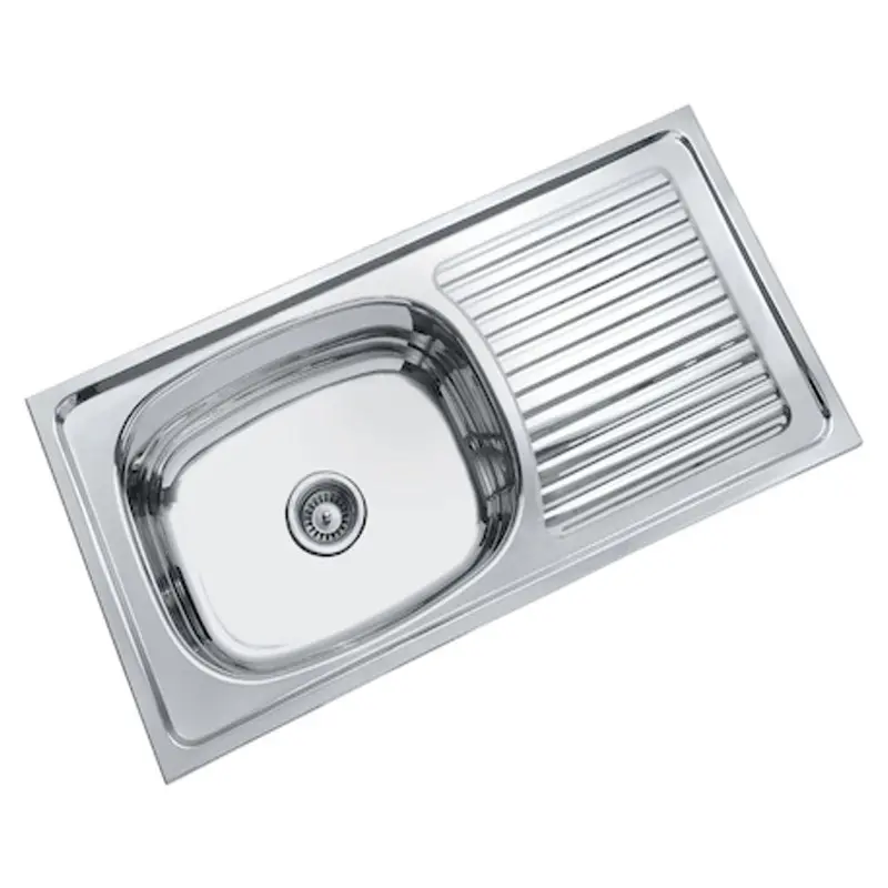 Parryware Coral Single-Bowl Sink With Drain Board – Folded Edge & High-Gloss Finish (Model C855099) 1