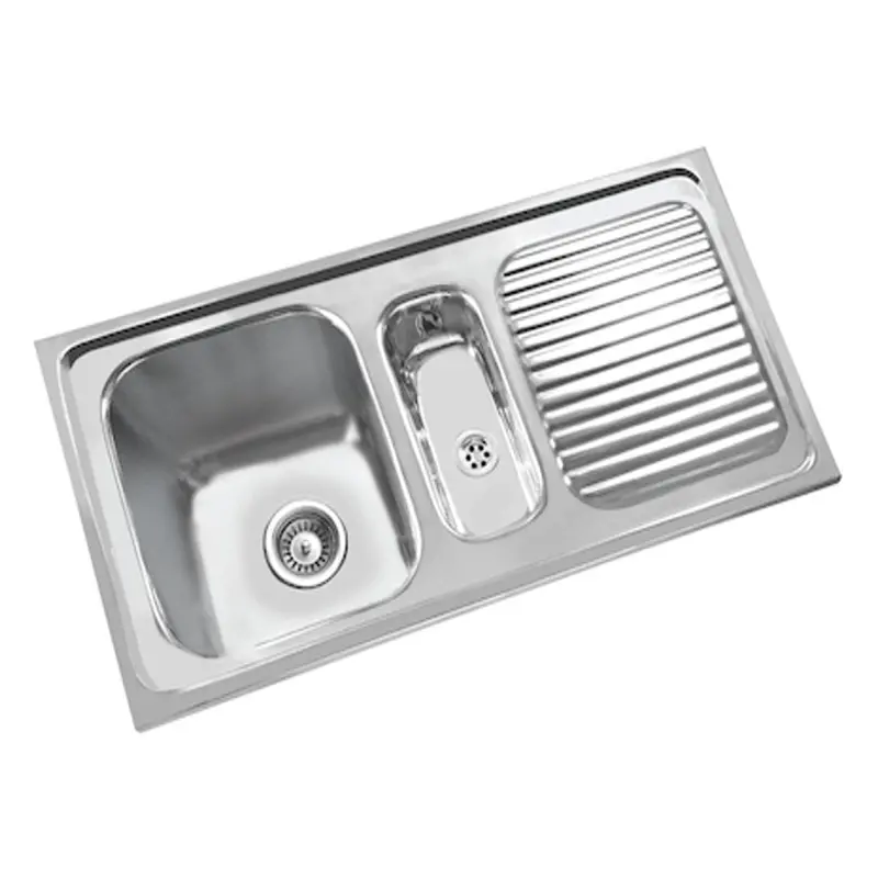 Parryware Coral Single-Bowl Sink With Vegetable Prep Drain Board – Folded Edge & Gloss Finish (Model C853099) 1