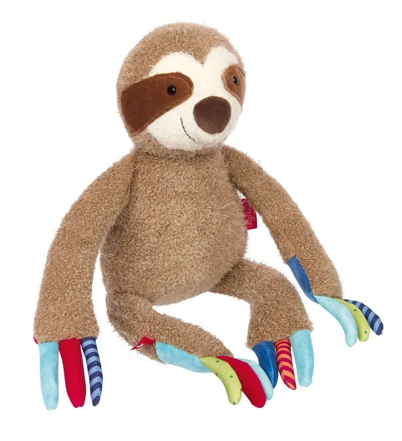 Patchwork Sloth Stuffed Animal – Soft Textured Plush Toy 1