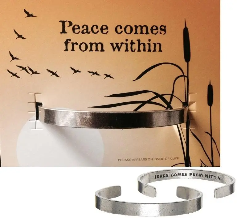 Peace Comes From Within Mindful Cuff Bracelet 1