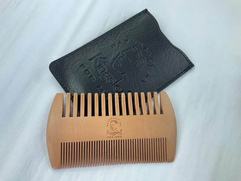 Pearwood Beard Comb With Protective Travel Case 1