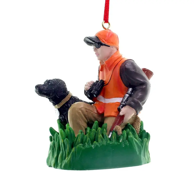 Personalized Hunter And Dog Christmas Ornament 1