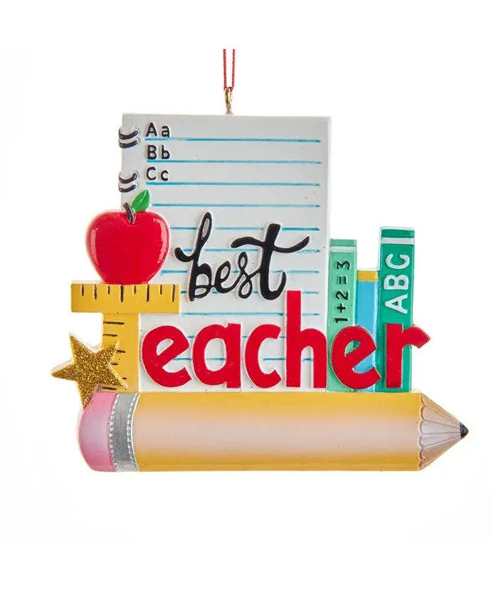 Personalized Teacher Christmas Ornament – Kurt S. Adler Customizable Keepsake 1