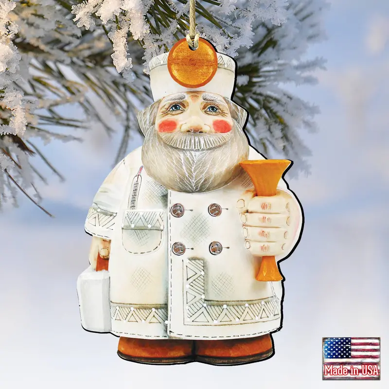Physician Santa Wooden Christmas Ornament – G. Debrekht Collection 1