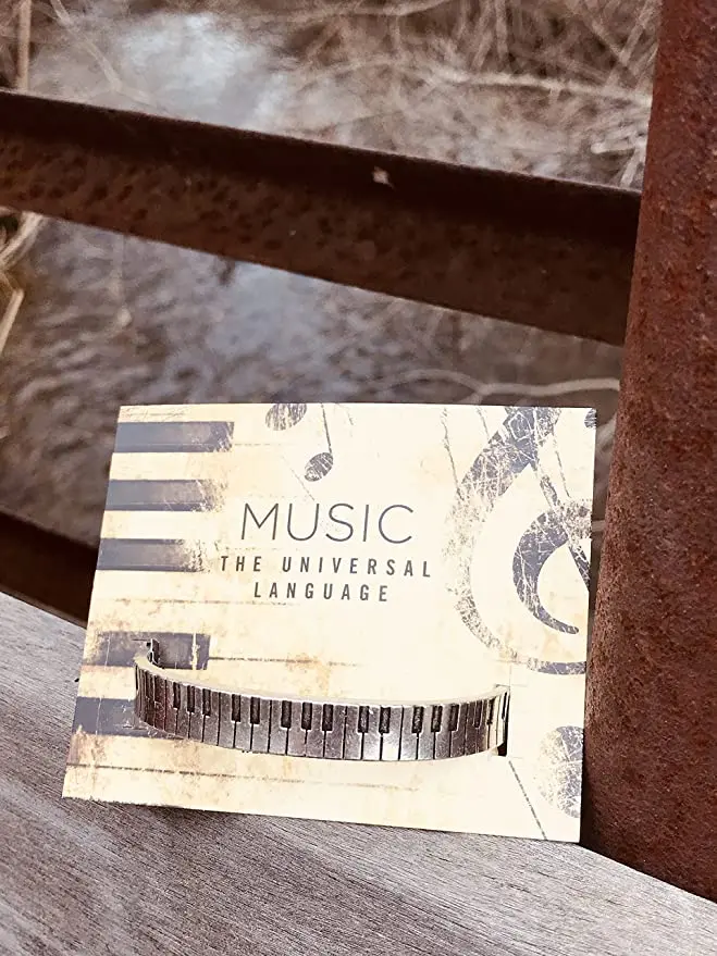 Piano Keys Quotable Cuff – Musical-Themed Inspirational Bracelet 1