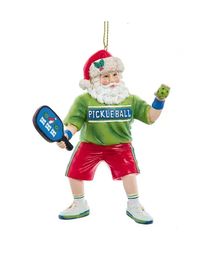 Pickleball Santa Ornament – Kurt S. Adler, 4.75" Resin 1