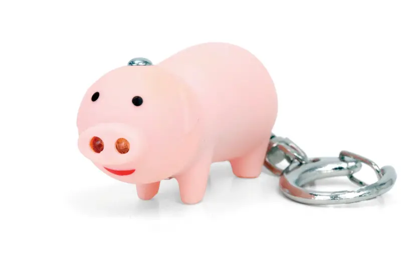Pig-Shaped Illuminated Keyring – Kikkerland Led Keychain 1
