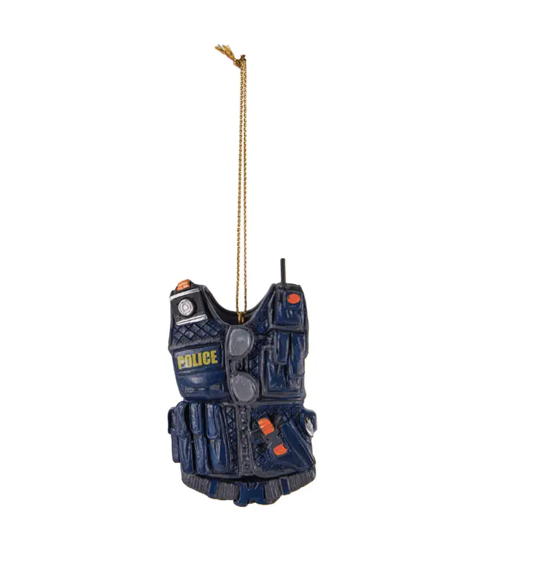 Polyresin Police Vest Ornament – Realistic Detail, Collectible Holiday Piece 1
