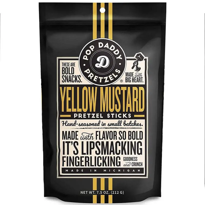 Pop Daddy Yellow Mustard Pretzel Sticks – 7.5 Oz Gourmet Snack 1