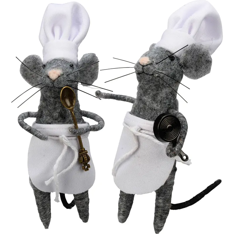 Primitives By Kathy Kitchen Mice Critter – Rustic Tabletop Figurine 1