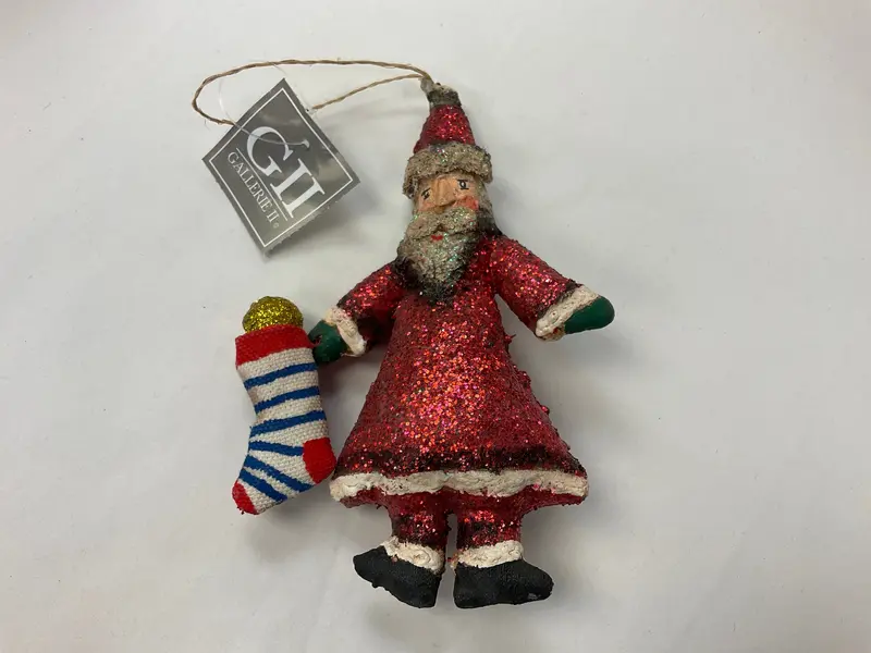 Rag Doll Santa Ornament With Mini Gift Accents – Gallerie Ii 1