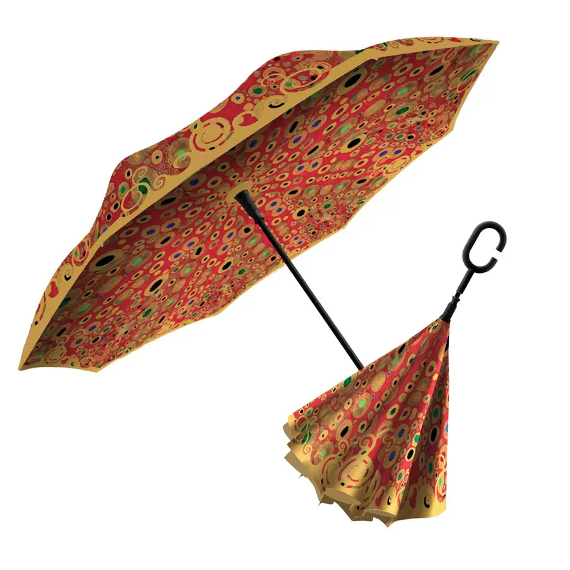 Raincaper Klimt 'Hope Ii' Reverse Umbrella – Bold Red Art Edition 1