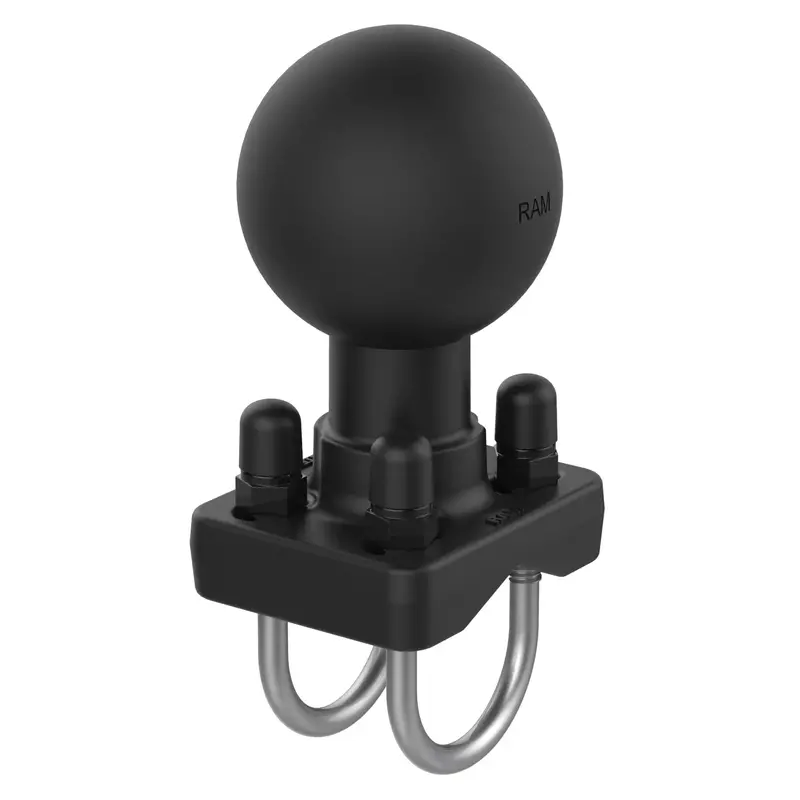 Ram Double U-Bolt Ball Base – Fits 1″–1.25″ Rails, D-Size, Model Ram-D-235U 1