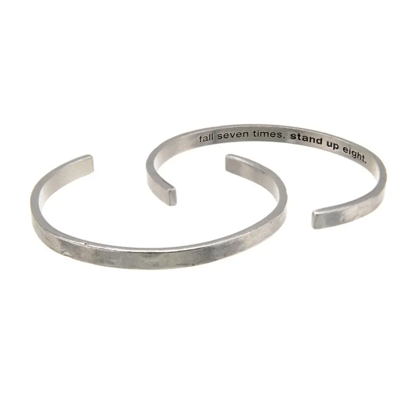 Resilience-Themed Cuff Bracelet – 'Fall Seven Times, Stand Up Eight' 1