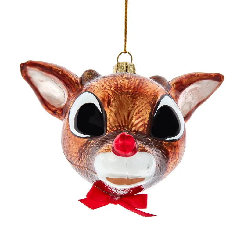 Rudolph The Red-Nosed Reindeer® Glass Head Ornament – Official Licensed Decor 1
