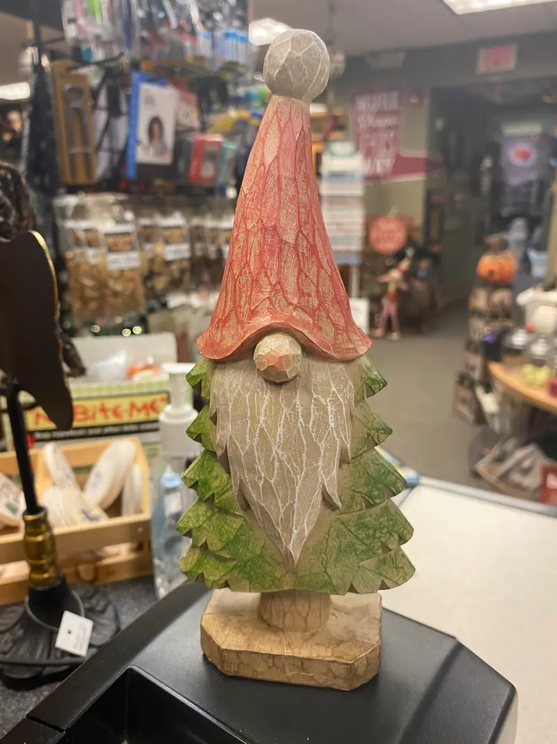 Santa Gnome With Mini Christmas Tree Figurine – 8-Inch Festive Tabletop Decor 1