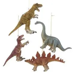 Set Of 4 Dinosaur-Themed Christmas Ornaments 1