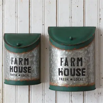 Set Of Two Vintage-Farmhouse Storage Bins – Woven Texture Design 1