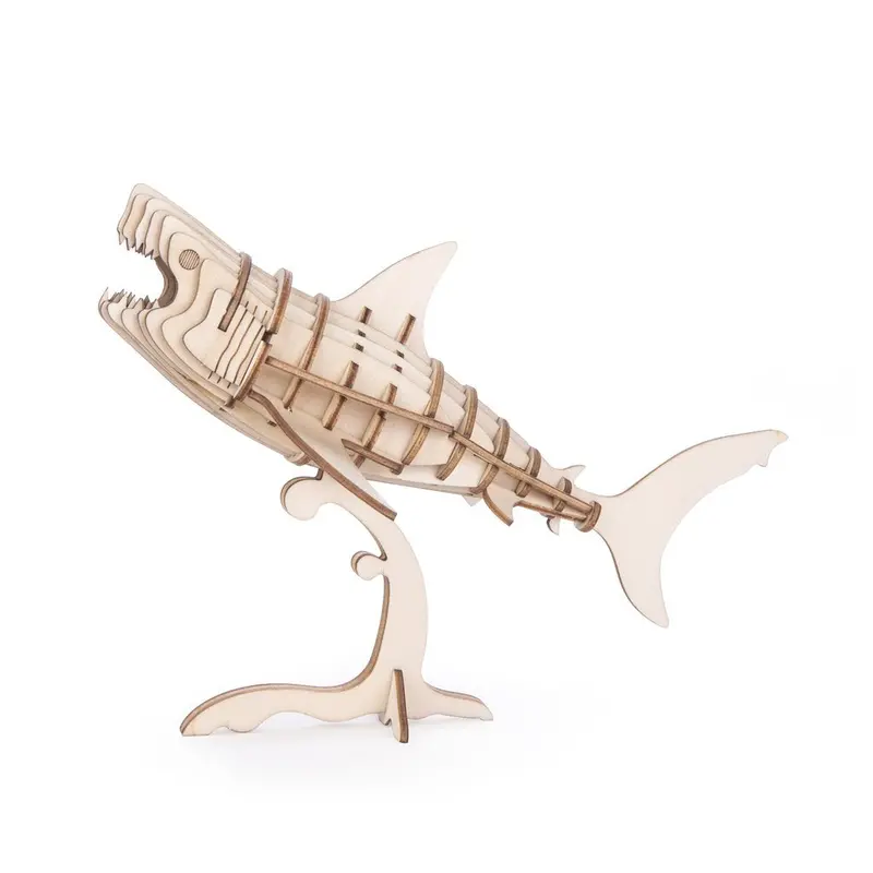 Shark-Shaped 3D Wooden Puzzle 1