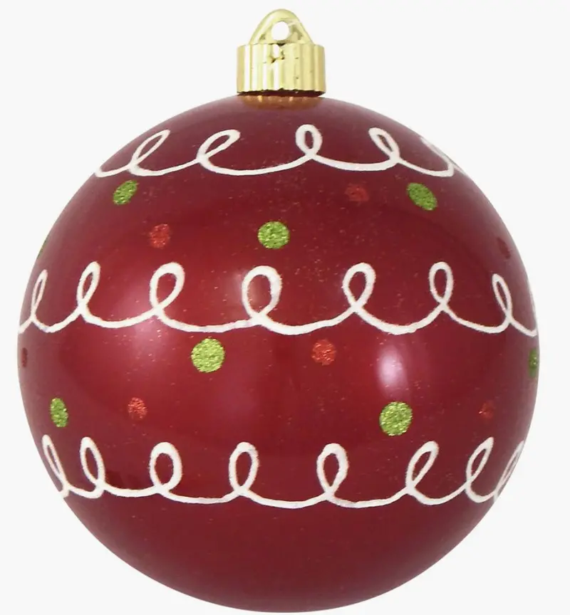 Shatterproof Red Holiday Ornament – 6-Inch Festive Decor Piece 1