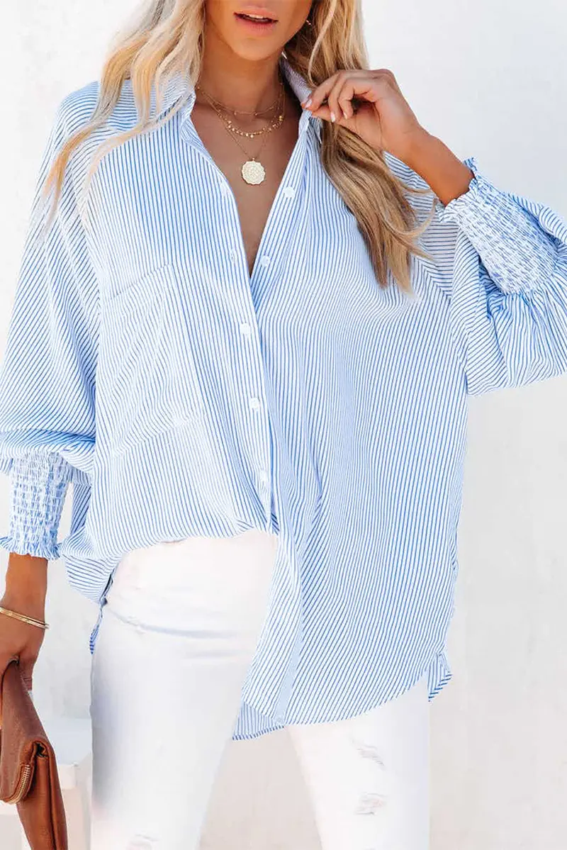 Smocked Relaxed-Fit Boyfriend Shirt 1