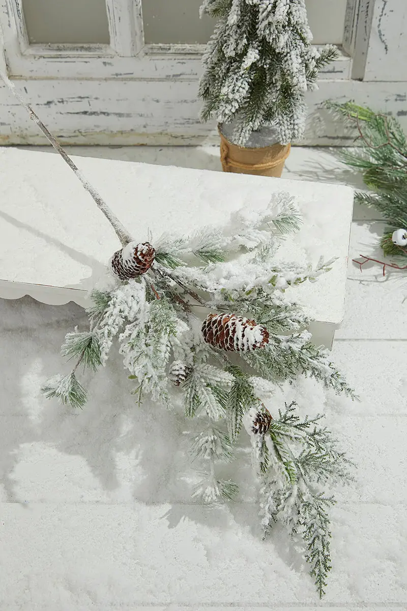 Snow-Dusted Pinecone Spray – 33" Length | Shea’S Wildflower Co. 1