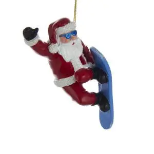 Snowboarder Santa Figurine Ornament 1