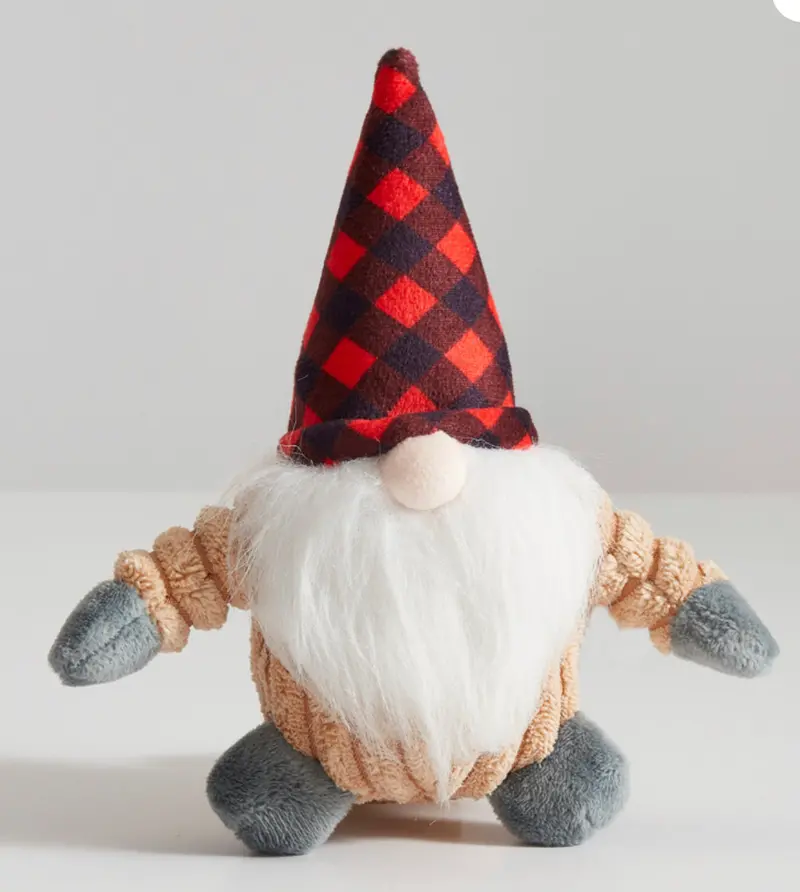 Soft Plush Gnome Dog Toy (7") 1