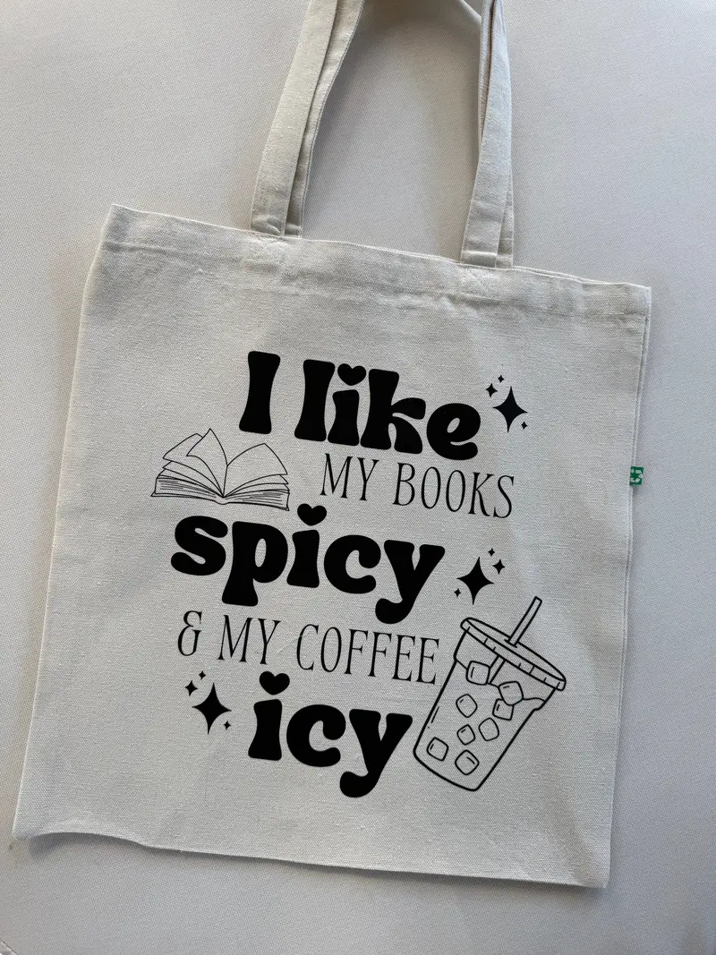 Spicy Books & Icy Coffee Canvas Tote Bag 1